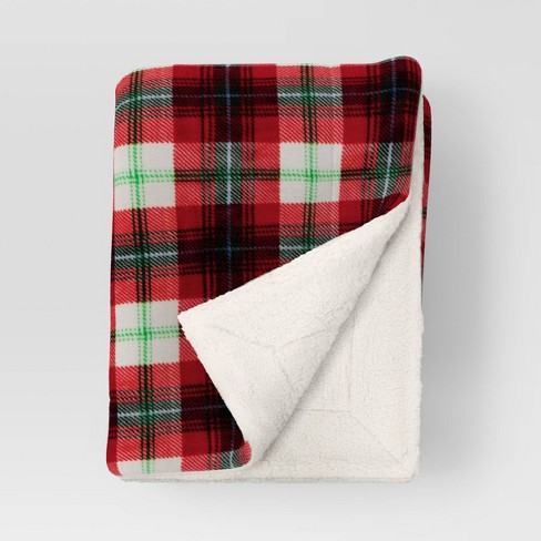 Threshold flannel and faux shearling blanket sale