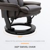PU Leather Massage Recliner Chair with Ottoman, 10-Point Vibration Massage, Remote Control, and Swivel Wood Base - 4 of 4