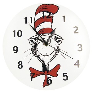 Cat in the Hat Wall Clock White/Red - Trend Lab