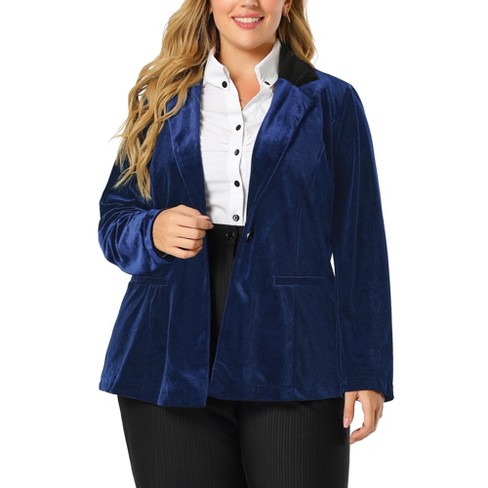 Agnes Orinda Women's Plus Size Work Fashion Notched Lapel Formal