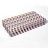 Bacati - Pin Stripes Blue Orange Beige Chocolate 100 percent Cotton Universal Baby US Standard Crib or Toddler Bed Fitted Sheet - 3 of 4