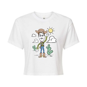 Women's - Disney - Woody Pastel Cropped Graphic T-Shirt - 1 of 4