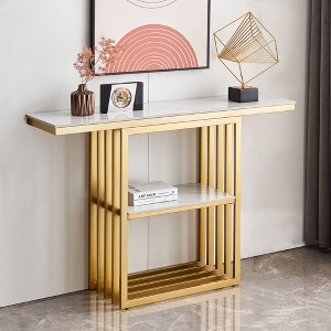 NicBex Faux Marbling Console Table for Entryway,Stylish Entryway Table with Metal Frame & Adjustable Feet,Sofa Table for Living Room,Corridor,Entrance - 1 of 4