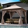 YARDGRACE Semi-Permanent Patio Gazebo 10'x10' with Expansion Bolts, Outdoor Heavy Duty Party Tent with Double Roofs - 2 of 4