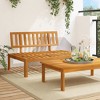 vidaXL Patio Pallet Middle Sofa Bench - Modular Outdoor Garden Furniture - Solid Acacia Wood - 47.2"x36.2"x27.2" - Assembly Required - 2 of 4