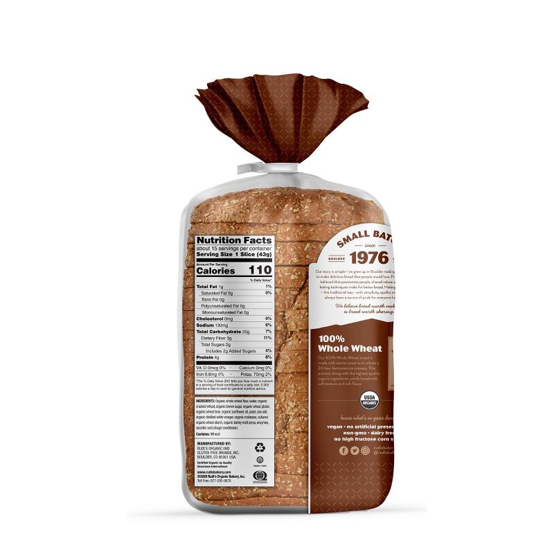Rudi&#39;s Organic 100% Whole Wheat Bread - 22oz, 2 of 3