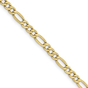 Black Bow Jewelry 4.5mm, 10k Yellow Gold Hollow Figaro Chain Necklace - 1 of 4