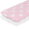 Everyday Kids 2 Pack Girls Cradle Sheet Set – 100% Cotton Jersey Knit, Breathable & Ultra Soft – Fits Cradle Mattress Pads – Pink Hearts & White Dots - 2 of 4