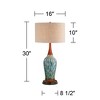 360 Lighting Mid Century Modern Table Lamp with USB and AC Power Outlet Workstation Charging Base 30" Tall Blue Ceramic Bedroom (Color May Vary) - 4 of 4