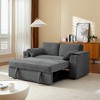 Fabric Sleeper Sofa Bed with Convertible Pull-Out Bed and Armrests with Cup Holders - 2 of 4