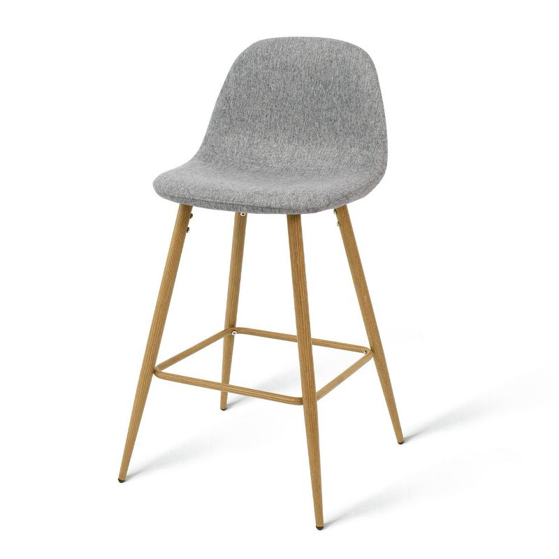 26" Spoon Upholstered Counter Stools  Metal Leg  (Set Of 2) -Maison Boucle, 6 of 11