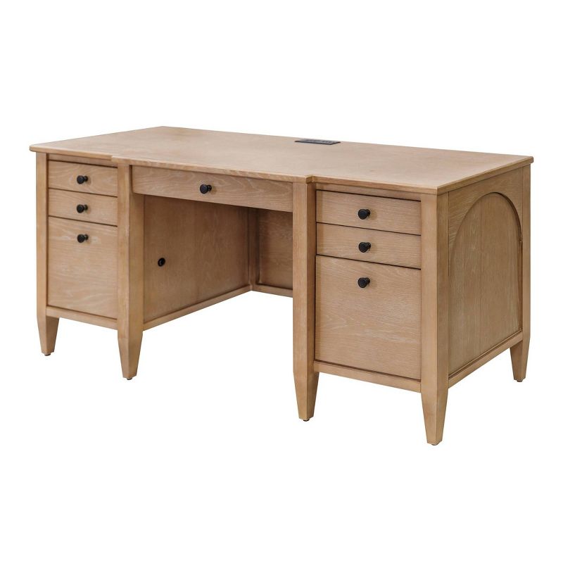 Modern Wood Credenza Wood Office Desk Laurel Collection Light Brown - Martin Furniture, 5 of 16