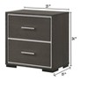 NicBex Nightstand with 2 Drawers,Side Table with Rustic Finish and Handles,Modern Bedside Table for Bedroom,Living Room - 3 of 4