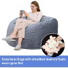 EcoSummer 4 Ft Large Bean Bag Chair for Adults & Teens with Shredded Foam Filling, Velvet Fabric, Comfy Bean Bag Sofa, Gray - 4 of 4