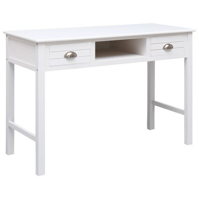vidaXL Writing Desk White 43.3 in.x17.7 in.x29.9 in. Wood