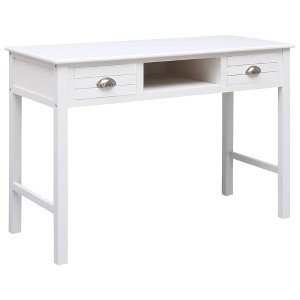 vidaXL Writing Desk White 43.3 in.x17.7 in.x29.9 in. Wood - 1 of 4