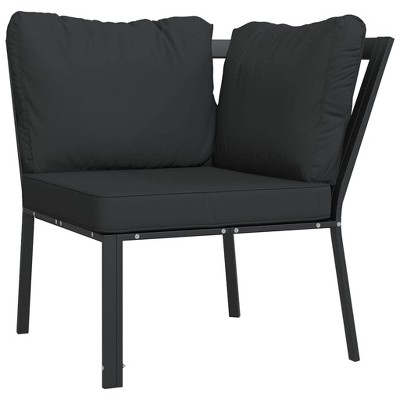 vidaXL Durable Powder-Coated Steel Patio Chair with Gray Cushions - Comfortable Seating for Your Outdoor Lounge