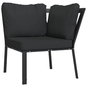 vidaXL Durable Powder-Coated Steel Patio Chair with Gray Cushions - Comfortable Seating for Your Outdoor Lounge - 1 of 4