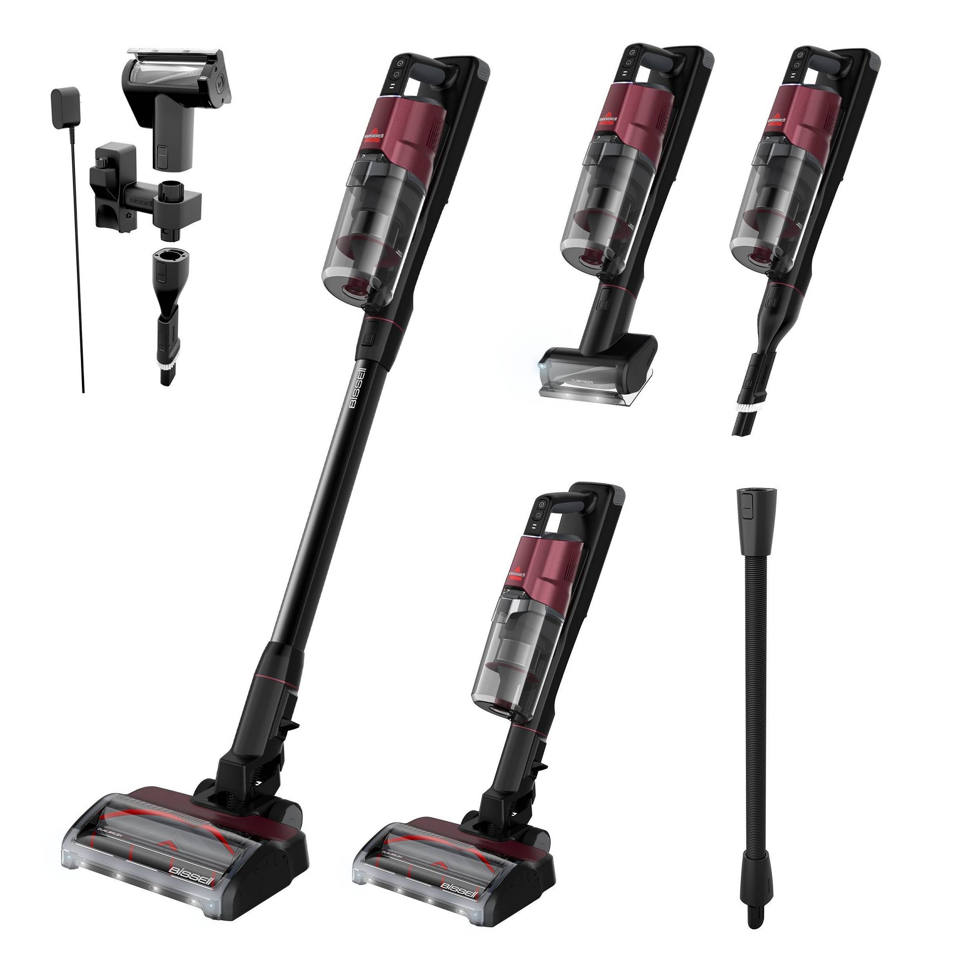 BISSELL PowerClean DualBrush Cordless Stick Vacuum 4196T Pet Hair Pick-Up Black