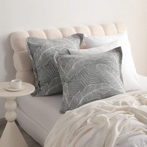 2 Pack Triple-Layer Cotton Pillow Shams, Breathable Thermal Yarn-Dyed Pillowcases, 26x26 Inches - NTBAY - 1 of 4