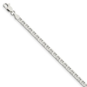 Black Bow Jewelry 3.75mm, Sterling Silver, Flat Anchor Chain Bracelet - 1 of 3