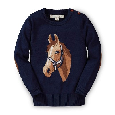 Hope & Henry Girls' Horse Intarsia Pullover Sweater, Kids