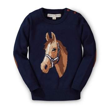Hope & Henry Girls' Horse Intarsia Pullover Sweater, Infant