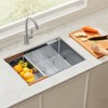 VEVOR 27 inch Kitchen Sink Workstation, 304 Stainless Steel Undermount Sink, Drop-In Single Bowl Farmhouse Basin with Ledge, Silver - 2 of 4