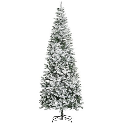 TopComfy Christmas Tree Stand 9FT Snow Flocked Pine Tree with Realistic Branches for Holiday Decor, Green, 35.5"*35.5"*106.3"