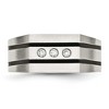 Black Bow Jewelry Men's 10mm Stainless Steel, Black Plated & CZ Signet Tapered Ring - image 4 of 4