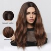 Jessie's Wig 18 Inch Beach Wave Wig Middle Part With Bangs Synthetic Hair Ombre Brown Color 1 Pc/Pack - 4 of 4