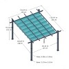 Aluminum Pergola, Outdoor Metal Pergola with Adjustable Canopy, Reinforced Frame Outdoor Shelter for Backyard, Garden and Deck - 2 of 4