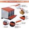Chicken Nesting Box, 3 Compartment Roll Away Design for High-Volume Egg Collection and Easy Wall Mounting with Metal Legs - 4 of 4