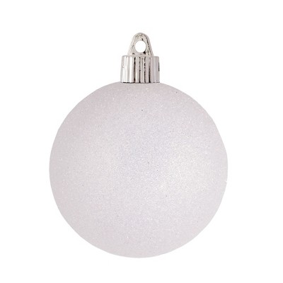 Christmas by Krebs 8ct White Snowball Shatterproof Glitter Christmas Ball Ornaments 3.25" (80mm)