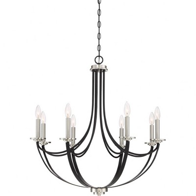 Mystic Black and Nickel 8-Light Candle Chandelier