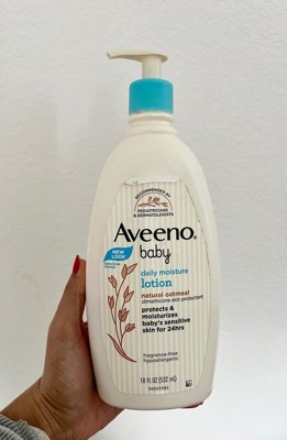Aveeno Baby Daily Moisture Body Lotion for Sensitive Skin with Natural  Colloidal Oatmeal, Suitable for Newborns, 18 FL OZ 