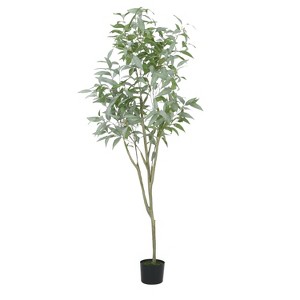 GDFStudio Bowrun 6.5' x 2.8' Artificial Eucalyptus Leaf Tree, Green - 1 of 4