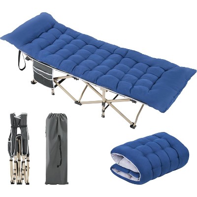 Sportneer Folding Camping Cot Portable Outdoor Bed for Adults w/Mat & Storage Bag & Carry Bag, Heavy Duty Cots