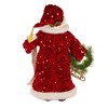 Kurt Adler 18-Inch Fabric And Resin Decorative Santa With Wreath Table Piece - 3 of 4