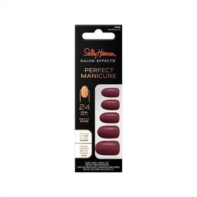 Sally Hansen Salon Effects Perfect Manicure Press on Nails Kit - Oval - Beet Pray Love - 24ct