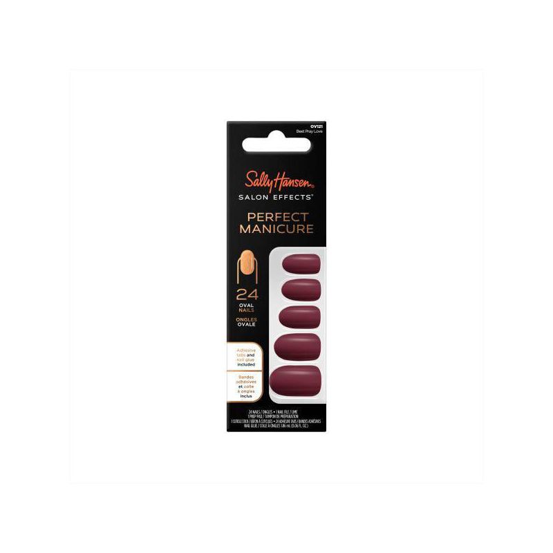 Sally Hansen Salon Effects Perfect Manicure Press on Nails Kit - Oval - Beet Pray Love - 24ct, 1 of 10