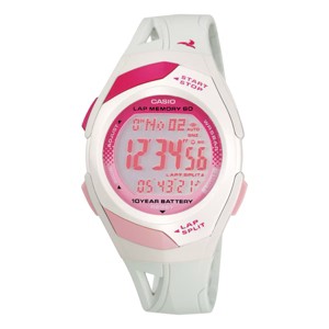 Casio Women's Running Digital White Watch with Pink Dial - STR-300-7C - 1 of 2