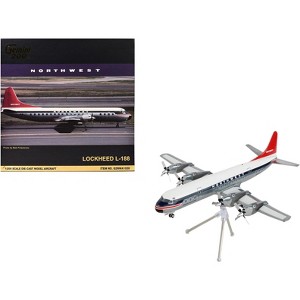 Lockheed L-188 Electra Commercial Aircraft White and Gray with Blue and Red Tail 1/200 Diecast Model Airplane by GeminiJets - 1 of 4