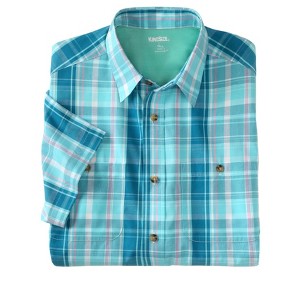 KingSize Men's Big & Tall Short-Sleeve Plaid Sport Shirt - 1 of 4