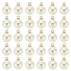 Unique Bargains Plastic Bulk Elegant DIY Crafts Jewelry Making Pearl Pendant 100 Pcs - 1 of 4