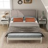 Roundhill Furniture Feeney 3-Piece Bedroom Set, Platform Bed with Two Nightstands, Cream White, Queen - 2 of 4
