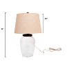 Storied Home Fillable Glass Table Lamp with Linen Shade, Clear and White - 2 of 4