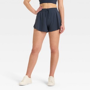 Women's 2.5" Woven High-Rise Flutter Shorts - All In Motion™ - 1 of 4