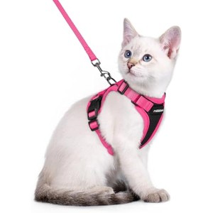 rabbitgoo Cat Harness and Leash Set, Escape , Easy Control Breathable Kitten Jacket with Reflective Strips, Black & Rose Pink, XXS - 1 of 1