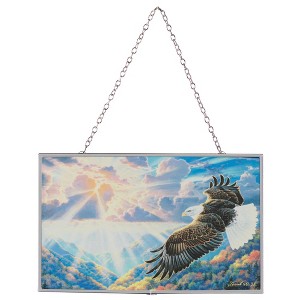 Dicksons Soaring Eagle Over Mountains Encouraging Multicolor 8 x 5 Metal and Glass Suncatcher with Suction Cup Hanger - 1 of 1